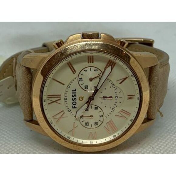 Fossil NDW1 Gen 1 Smartwatch Chronograph Leather Band Rose Gold Quartz 44mm C223 - Picture 6 of 9